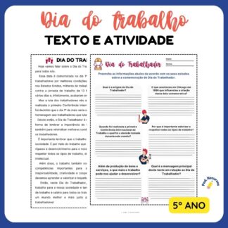 Atividade dia do trabalho para o 5 ano.