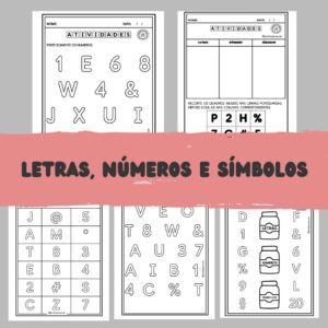 Atividades para diferenciar letras, números e símbolos