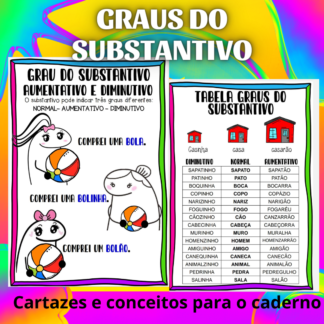 Kit Graus do Substantivo- aumentativo e diminutivo