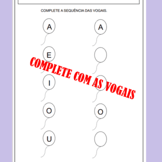 Atividade: sequência das vogais