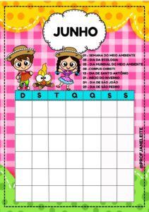 Calendário Junho