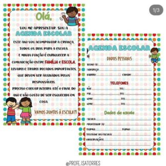 Mensagem para agenda escolar