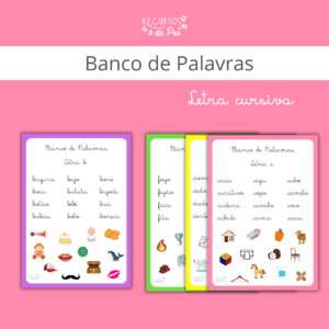 Banco de Palavras – letra cursiva
