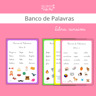 Banco de Palavras - letra cursiva