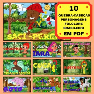 10 QUEBRA-CABEÇAS DOS PERSONAGENS DO FOLCLORE BRASILEIRO