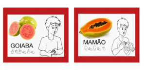 Jogo da Memória Frutas em Libras
