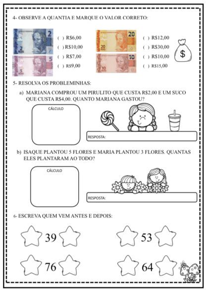 AVALIACAO 1º ANO- LÍNGUA PORTUGUESA E MATEMÁTICA ✏️ - Image 8
