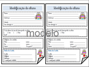Identificação para caderno (agenda)