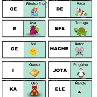 Dominó alfabeto espanhol