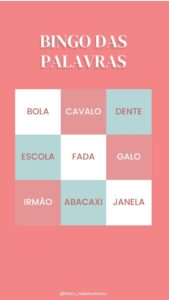 Bingo das palavras