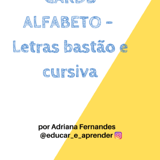 Cards Alfabeto - Bastão e Cursiva