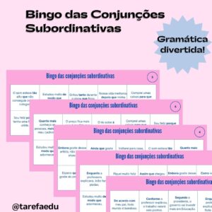 Bingo das Conjunções Subordinativas