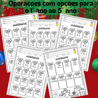 Atividades Português e Matemática Natal 1º ano ao 5º ano - Image 10