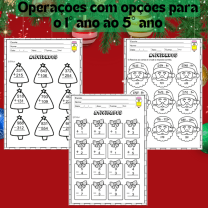 Atividades Português e Matemática Natal 1º ano ao 5º ano - Image 9