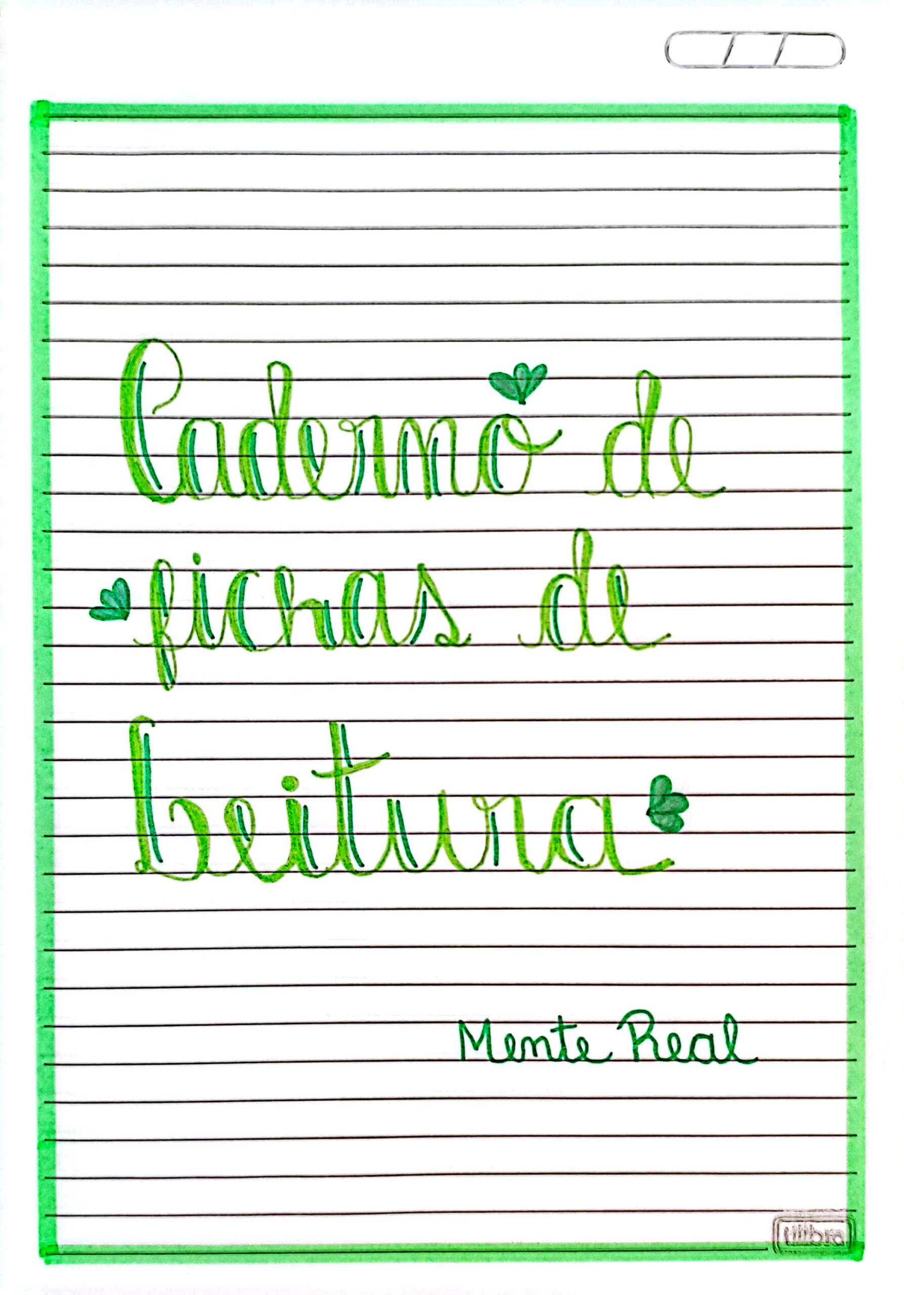 Fichas de leitura frases à mão