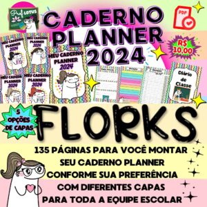 CADERNO PLANNER 2024 FLORKS FEMININO