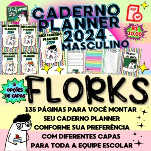 CADERNO PLANNER 2024 FLORKS MASCULINO