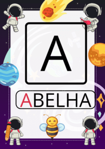 ALFABETO DE PAREDE ASTRONAUTA