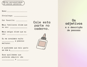 Folder dos Adjetivos: descrição de pessoas