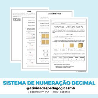 ATIVIDADE - sistema de numeração decimal (PDF)