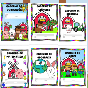 Capas de caderno fazendinha