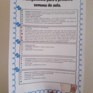 Planejamento primeira semana de aula 3º ao 5º ano