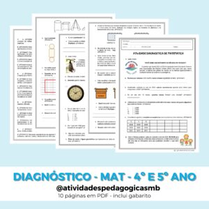 ATIVIDADE DIAGNÓSTICA – matemática para o 4º e 5º ano (PDF)