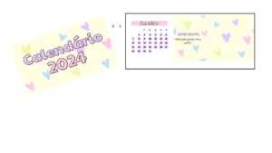 CALENDÁRIO 2024 DE MESA COLORIDO