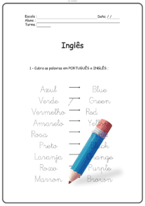5 Atividades – Inglês