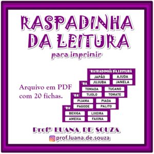 RASPADINHA DA LEITURA 1 – palavras dissílabas e trissílabas