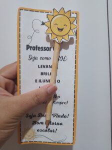 Lembrancinha de boas-vindas ao professor