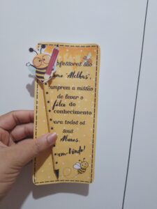 Lembrancinha de boas-vindas ao professor