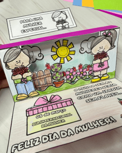 Cartão Jardim 3D Dia Internacional da Mulher