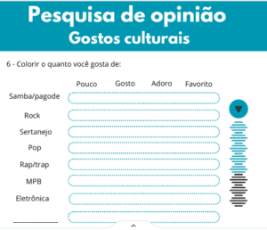 Pesquisa de opinião: gostos culturais