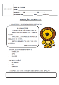 AVALIAÇÃO DIAGNÓSTICA – 2º ANO