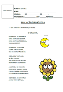 AVALIAÇÃO DIAGNÓSTICA – 3º ANO