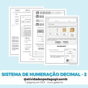 ATIVIDADE – sistema de numeração decimal – 2 (PDF)