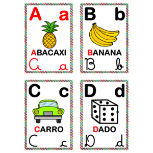 Alfabeto de parede 4 tipos de letras