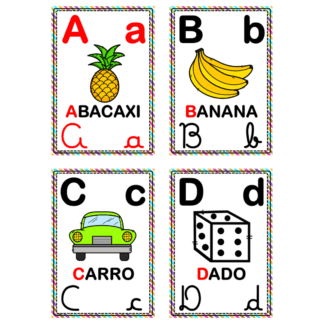 Alfabeto de parede 4 tipos de letras