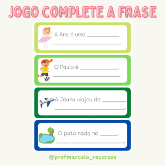 Jogo complete a frase