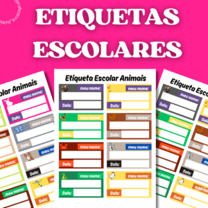 Etiqueta Escolar Animais