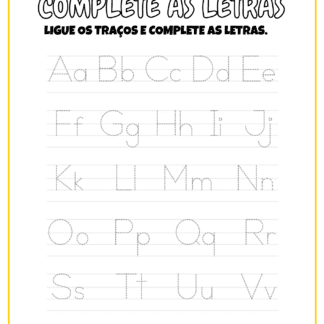 Complete as Letras e Números
