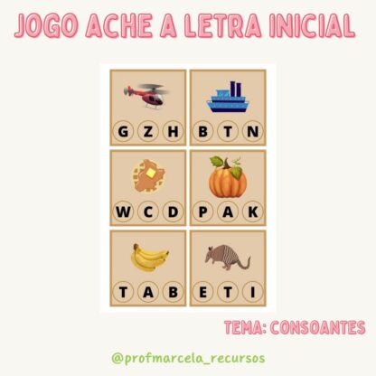 Jogo ache a letra inicial consoantes