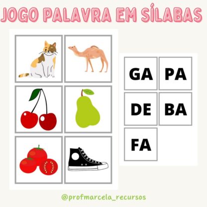 Jogo palavras em sílabas