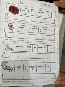 Segmentação e organização de frases