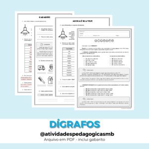 Atividades – dígrafos vocálicos e consonantais (PDF)