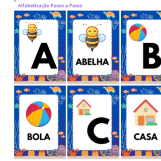Alfabeto Ilustrado - tema Fundo do Mar