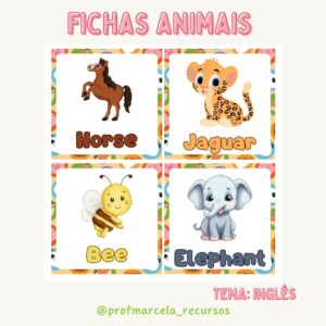 Fichas animais inglês