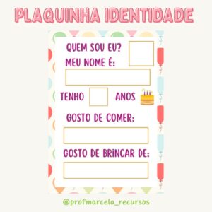 Plaquinha identidade