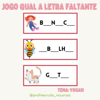 Jogo ache a letra faltante vogais